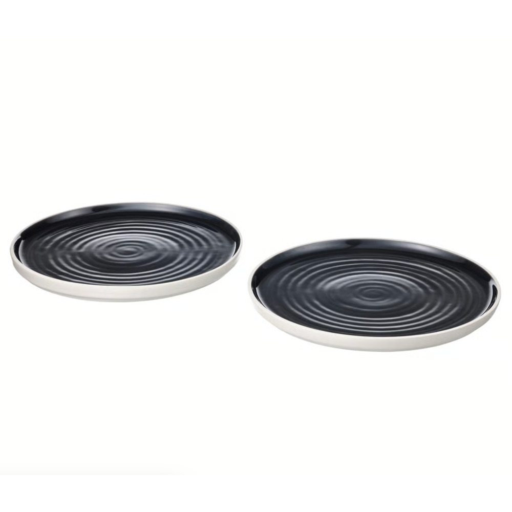 IKEA OMBONAD Plate, Dark Gray, 10", 2 Pack (205.029.58) NEW